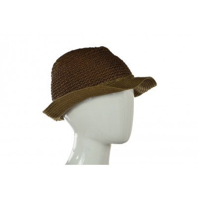 Hermans Hat SIze OS Brown Tan Woven Straw Fedora Casual  eb-99948599